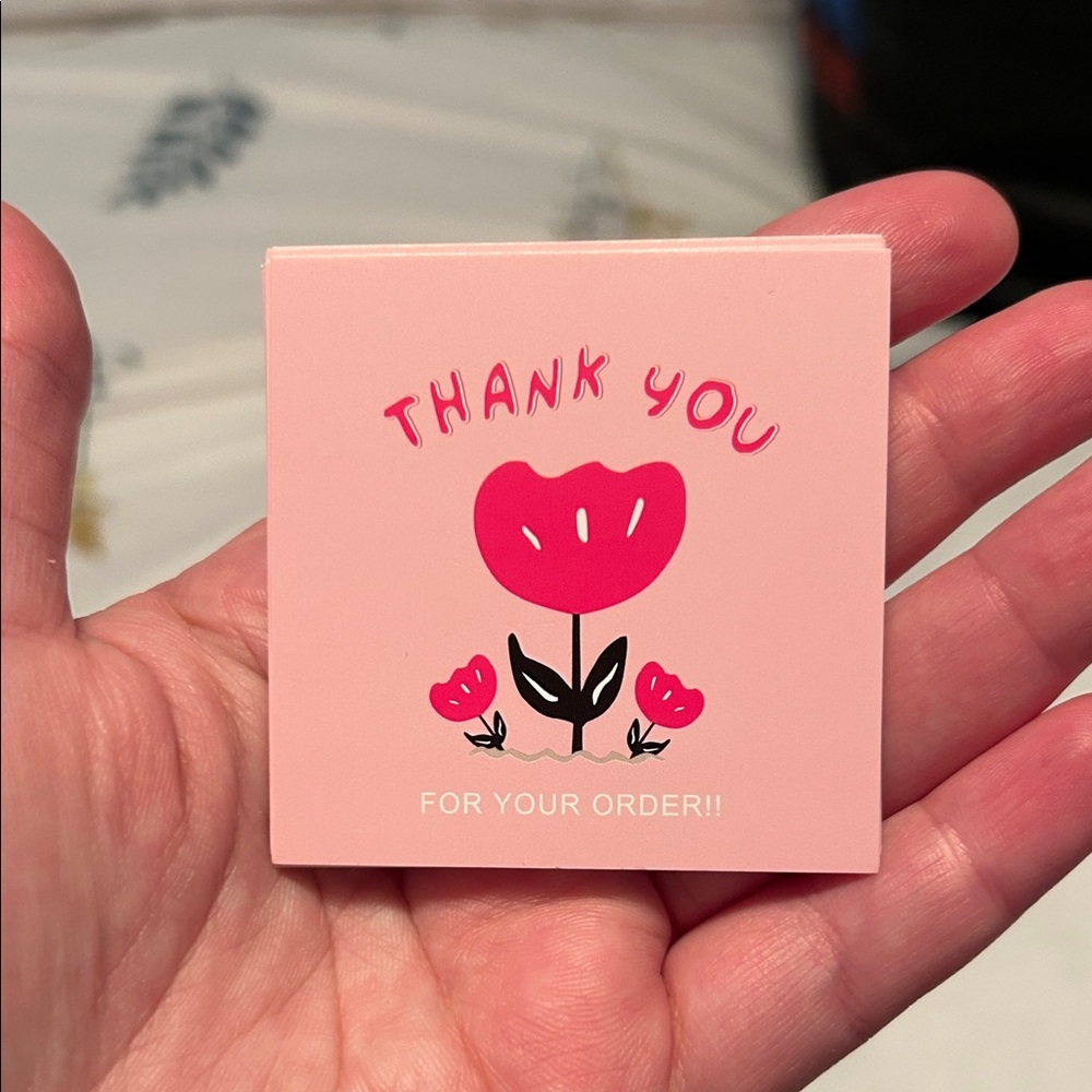 Pink Floral Thank You Cards for Orders (pack of 10)